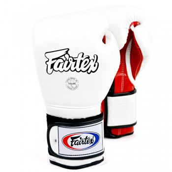 Fairtex BGV9 Боксерские Перчатки Мексиканский Стиль "Heavy Hitter's" Бело-Красные